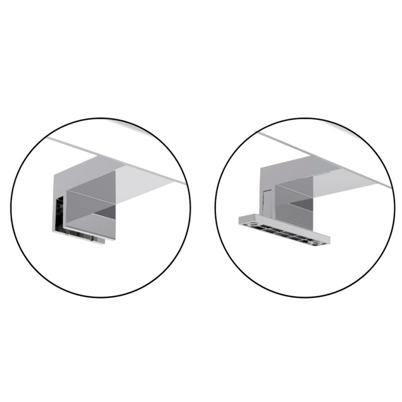 ZIA APPLIQUE DA SPECCHIO SQUADRATA CROMO IP44 LED 12W LUCE 3000K LARGHEZZA CM 60 DESIGN MODERNO
