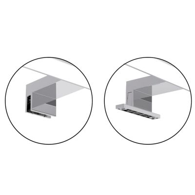 ZIA APPLIQUE DA SPECCHIO SQUADRATA CROMO IP44 LED 12W LUCE 3000K LARGHEZZA CM 60 DESIGN MODERNO