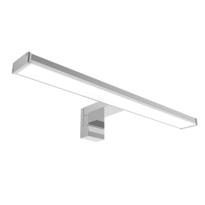 ZIA APPLIQUE DA SPECCHIO SQUADRATA CROMO IP44 LED 12W LUCE 3000K LARGHEZZA CM 60 DESIGN MODERNO