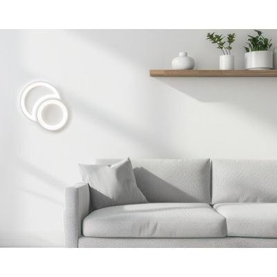 TWIN PLAFONIERA ORIGINALE TONDEGGIANTE IN METALLO BIANCO LED 24W LUCE 3000K-4000K DESIGN MODERNO