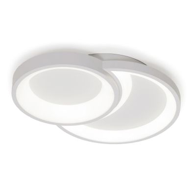 TWIN PLAFONIERA ORIGINALE TONDEGGIANTE IN METALLO BIANCO LED 24W LUCE 3000K-4000K DESIGN MODERNO
