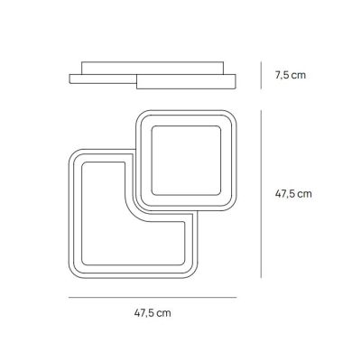 DAMA PLAFONIERA QUADRATA IN METALLO BIANCO LED 30W LUCE 3000K-4000K DESIGN MODERNO