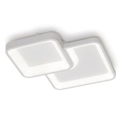 DAMA PLAFONIERA QUADRATA IN METALLO BIANCO LED 30W LUCE 3000K-4000K DESIGN MODERNO 2