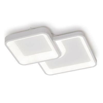 DAMA PLAFONIERA QUADRATA IN METALLO BIANCO LED 30W LUCE 3000K-4000K DESIGN MODERNO
