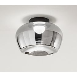 KAVE PLAFONIERA IN VETRO BIANCO O FUME D38 CM LED 20W LUCE 3000K DIMMERABILE DESIGN MODERNO 2