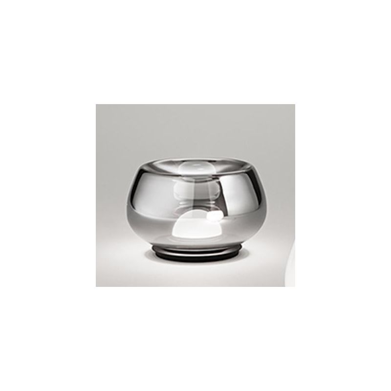 KAVE LAMPADA DA TAVOLO IN VETRO BIANCO O FUME D22 CM LED 12W LUCE 3000K TOUCH DIMMER DESIGN MODERNO