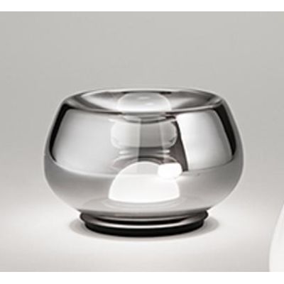 KAVE LAMPADA DA TAVOLO IN VETRO BIANCO O FUME D22 CM LED 12W LUCE 3000K TOUCH DIMMER DESIGN MODERNO