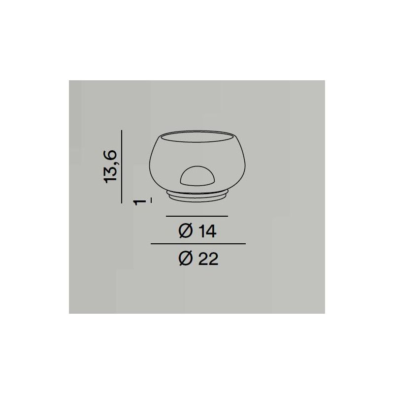 KAVE LAMPADA DA TAVOLO IN VETRO BIANCO O FUME D22 CM LED 12W LUCE 3000K TOUCH DIMMER DESIGN MODERNO