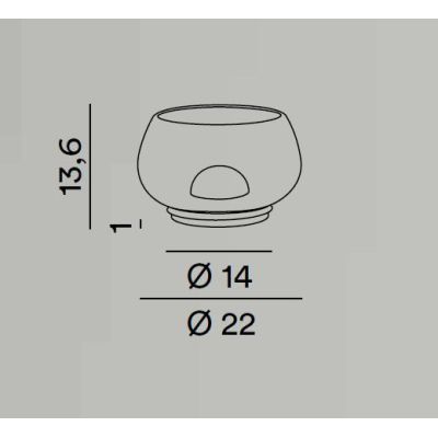 KAVE LAMPADA DA TAVOLO IN VETRO BIANCO O FUME D22 CM LED 12W LUCE 3000K TOUCH DIMMER DESIGN MODERNO
