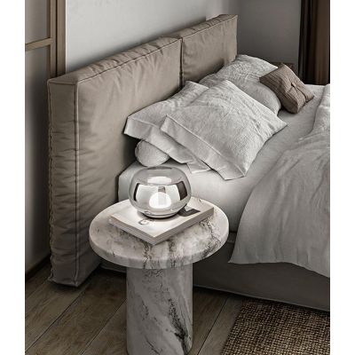KAVE LAMPADA DA TAVOLO IN VETRO BIANCO O FUME D22 CM LED 12W LUCE 3000K TOUCH DIMMER DESIGN MODERNO