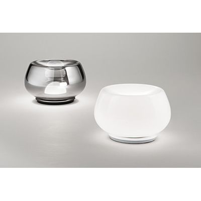 KAVE LAMPADA DA TAVOLO IN VETRO BIANCO O FUME D22 CM LED 12W LUCE 3000K TOUCH DIMMER DESIGN MODERNO