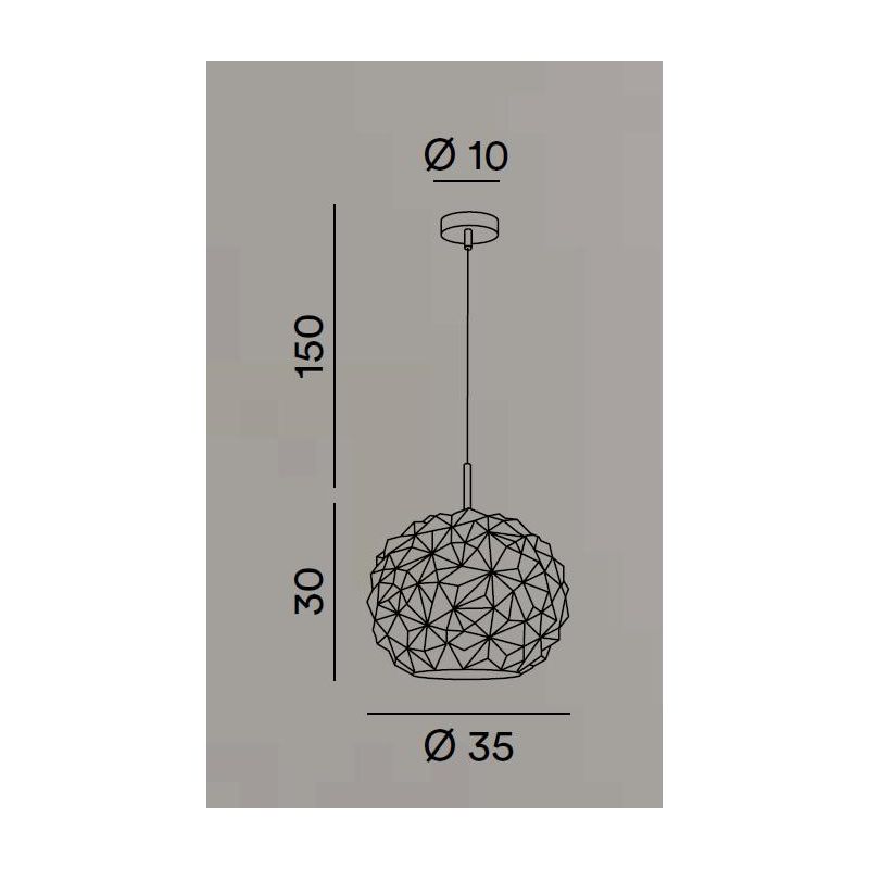 METEORA SOSPENSIONE SINGOLA ORIGINALE CON SFERA IN VETRO AMBRA,BIANCO E FUME LAMPADINA ATTACCO E27