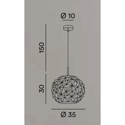 METEORA SOSPENSIONE SINGOLA ORIGINALE CON SFERA IN VETRO AMBRA,BIANCO E FUME LAMPADINA ATTACCO E27