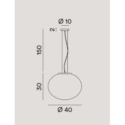 SOSPENSIONE MODERNA CON SFERA IN VETRO BIANCO D40 O D50 CM CON LAMPADINE ATTACCO E27 CRISTALENSI - Cristalensi Shop Online