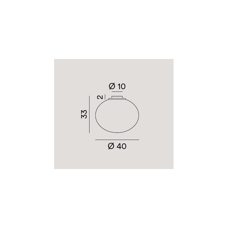 PLAFONIERA MODERNA CON SFERA IN VETRO BIANCO D40 CM CON LAMPADINA ATTACCO E27 CRISTALENSI - Cristalensi Shop Online