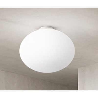 PLAFONIERA MODERNA CON SFERA IN VETRO BIANCO D40 CM CON LAMPADINA ATTACCO E27 CRISTALENSI - Cristalensi Shop Online