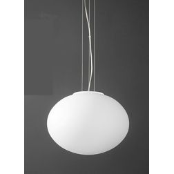SOSPENSIONE MODERNA CON SFERA IN VETRO BIANCO D40 O D50 CM CON LAMPADINE ATTACCO E27 CRISTALENSI - Cristalensi Shop Online 2