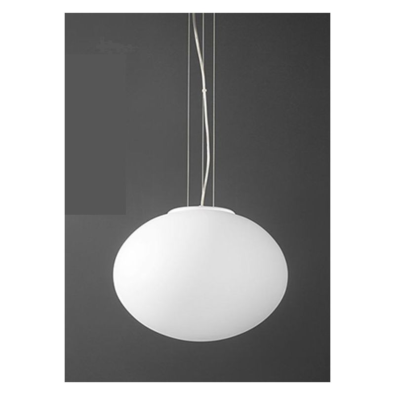SOSPENSIONE MODERNA CON SFERA IN VETRO BIANCO D40 O D50 CM CON LAMPADINE ATTACCO E27 CRISTALENSI - Cristalensi Shop Online