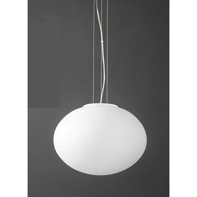 SOSPENSIONE MODERNA CON SFERA IN VETRO BIANCO D40 O D50 CM CON LAMPADINE ATTACCO E27 CRISTALENSI - Cristalensi Shop Online