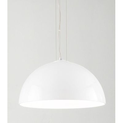 BELL LAMPADARIO A SOSPENSIONE A CUPOLA CON DIFFUSORE IN VETRO BIANCO LUCIDO LAMPADINA ATTACCO E27 MODERNO