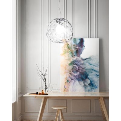 SKIN SOSPENSIONE SINGOLA 2 MISURE CON DIFFUSORE IN VETRO TRASPARENTE LAMPADINA ATTACCO E27 MODERNA
