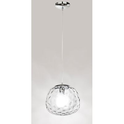 SKIN SOSPENSIONE SINGOLA 2 MISURE CON DIFFUSORE IN VETRO TRASPARENTE LAMPADINA ATTACCO E27 MODERNA
