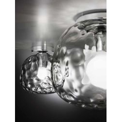 SKIN PLAFONIERA D30 CM CON DIFFUSORE IN VETRO TRASPARENTE CON LAMPADINA ATTACCO E27 MODERNA 2