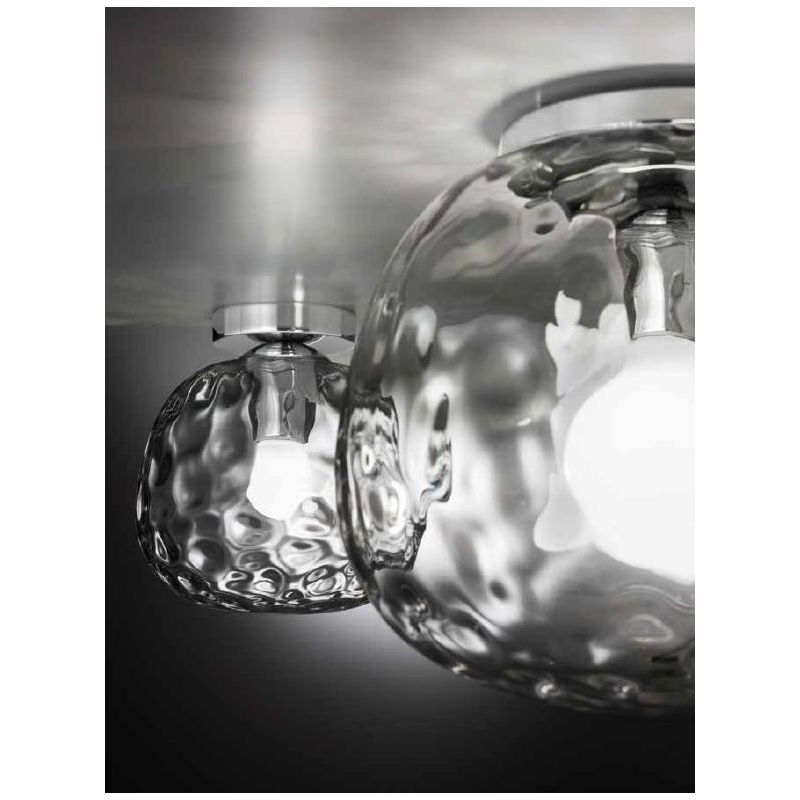 SKIN PLAFONIERA D30 CM CON DIFFUSORE IN VETRO TRASPARENTE CON LAMPADINA ATTACCO E27 MODERNA