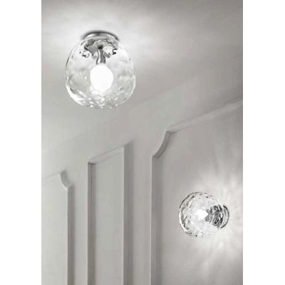 SKIN PLAFONIERA D30 CM CON DIFFUSORE IN VETRO TRASPARENTE CON LAMPADINA ATTACCO E27 MODERNA