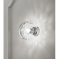 SKIN LAMPADA DA PARETE D20 CM CON DIFFUSORE IN VETRO TRASPARENTE CON LAMPADINA ATTACCO E27 MODERNA