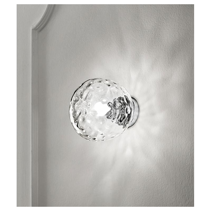 SKIN LAMPADA DA PARETE D20 CM CON DIFFUSORE IN VETRO TRASPARENTE CON LAMPADINA ATTACCO E27 MODERNA