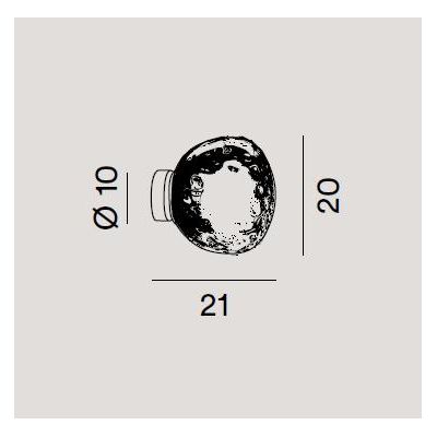 SKIN LAMPADA DA PARETE D20 CM CON DIFFUSORE IN VETRO TRASPARENTE CON LAMPADINA ATTACCO E27 MODERNA