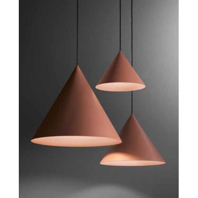 ICONIC SOSPENSIONE SINGOLA A CONO 3 MISURE IN ALLUMINIO 3 COLORI LAMPADINA ATTACCO E27 DESIGN MODERNO
