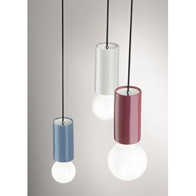 IDEA PICCOLA SOSPENSIONE SINGOLA D8 CM IN CERAMICA 5 COLORI LAMPADINA ATTACCO E27 DESIGN MODERNO