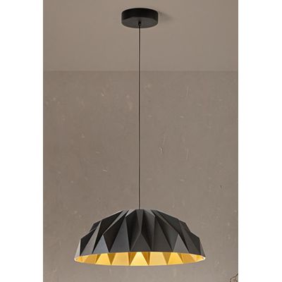 PRISMA LAMPADARIO D56 CM LED 20W LUCE 3000K IN ACRILICO BIANCO O NERO CON INTERNO ORO DESIGN MODERNO