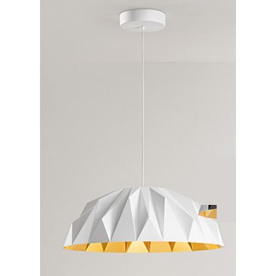 PRISMA LAMPADARIO D56 CM LED 20W LUCE 3000K IN ACRILICO BIANCO O NERO CON INTERNO ORO DESIGN MODERNO