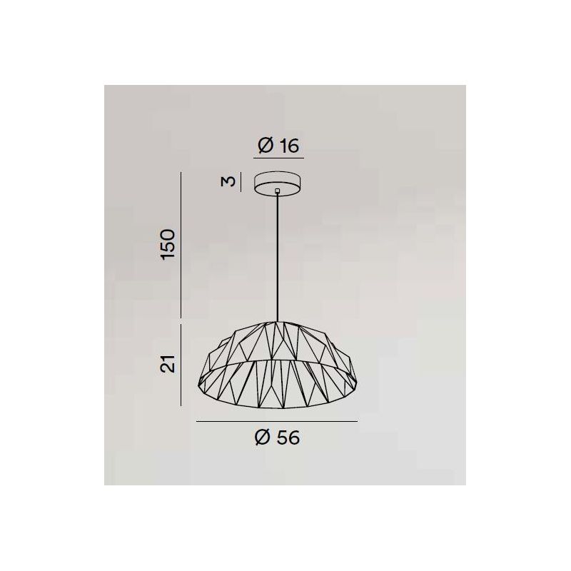 PRISMA LAMPADARIO D56 CM LED 20W LUCE 3000K IN ACRILICO BIANCO O NERO CON INTERNO ORO DESIGN MODERNO