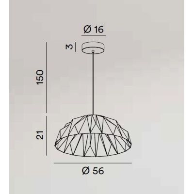 PRISMA LAMPADARIO D56 CM LED 20W LUCE 3000K IN ACRILICO BIANCO O NERO CON INTERNO ORO DESIGN MODERNO