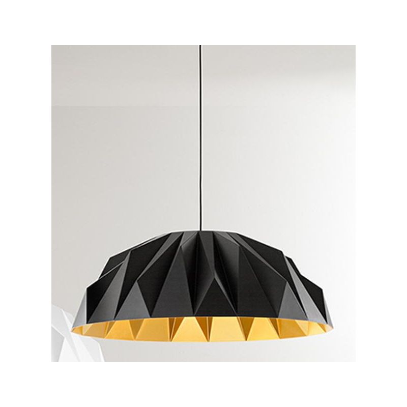 PRISMA LAMPADARIO D56 CM LED 20W LUCE 3000K IN ACRILICO BIANCO O NERO CON INTERNO ORO DESIGN MODERNO