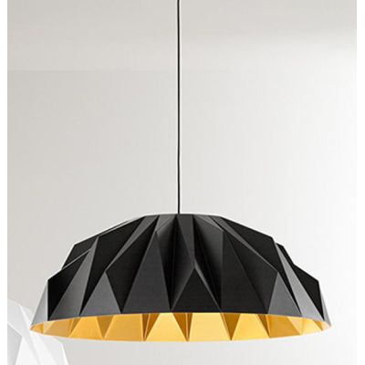 PRISMA LAMPADARIO D56 CM LED 20W LUCE 3000K IN ACRILICO BIANCO O NERO CON INTERNO ORO DESIGN MODERNO