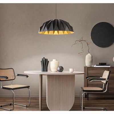 PRISMA LAMPADARIO D56 CM LED 20W LUCE 3000K IN ACRILICO BIANCO O NERO CON INTERNO ORO DESIGN MODERNO