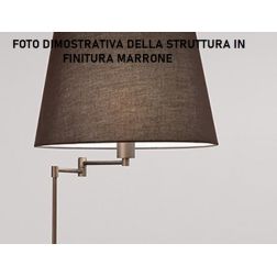 CRANE LAMPADA DA PARETE CON BRACCIO ORIENTABILE ORO O MARRONE PARALUME IN TESSUTO LAMPADINA ATTACCO E27 2