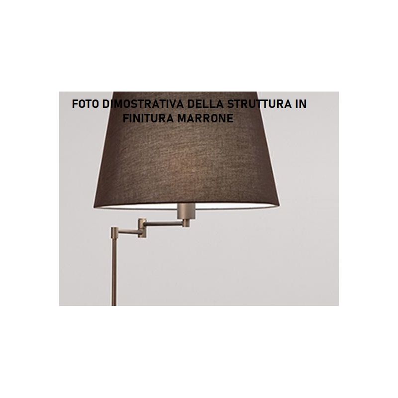 CRANE LAMPADA DA PARETE CON BRACCIO ORIENTABILE ORO O MARRONE PARALUME IN TESSUTO LAMPADINA ATTACCO E27