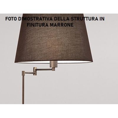 CRANE LAMPADA DA PARETE CON BRACCIO ORIENTABILE ORO O MARRONE PARALUME IN TESSUTO LAMPADINA ATTACCO E27