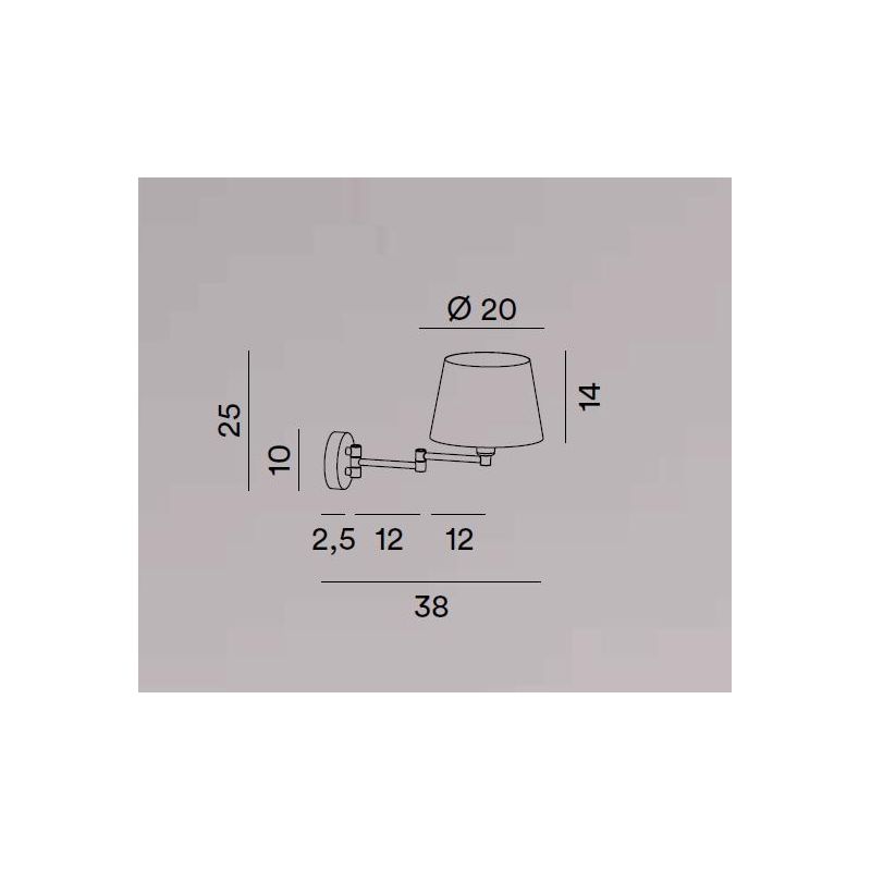 CRANE LAMPADA DA PARETE CON BRACCIO ORIENTABILE ORO O MARRONE PARALUME IN TESSUTO LAMPADINA ATTACCO E27