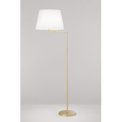 CRANE PIANTANA H145 CM CON BRACCIO ORIENTABILE ORO O MARRONE PARALUME IN TESSUTO LAMPADINA ATTACCO E27 2