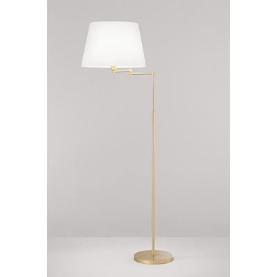 CRANE PIANTANA H145 CM CON BRACCIO ORIENTABILE ORO O MARRONE PARALUME IN TESSUTO LAMPADINA ATTACCO E27