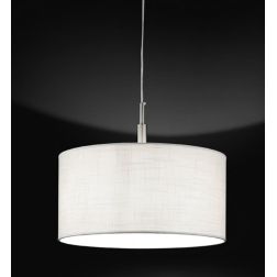 ROUND HOTEL SOSPENSIONE SINGOLA METALLO CROMO CON PARALUME IN TESSUTO 2 MISURE LAMPADINA E27 2