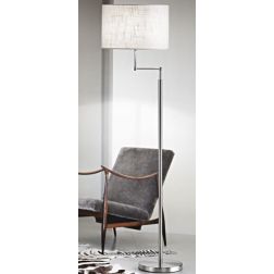 ROUND HOTEL LAMPADA DA TERRA CROMO H160 CM PARALUME IN TESSUTO BIANCO LAMPADINA E27 DESIGN MODERNO