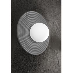 HUEVO PLAFONIERA APPLIQUE IN CEMENTO 3 COLORI CON SFERA IN VETRO BIANCO LAMPADINA ATTACCO E27 MODERNA 2